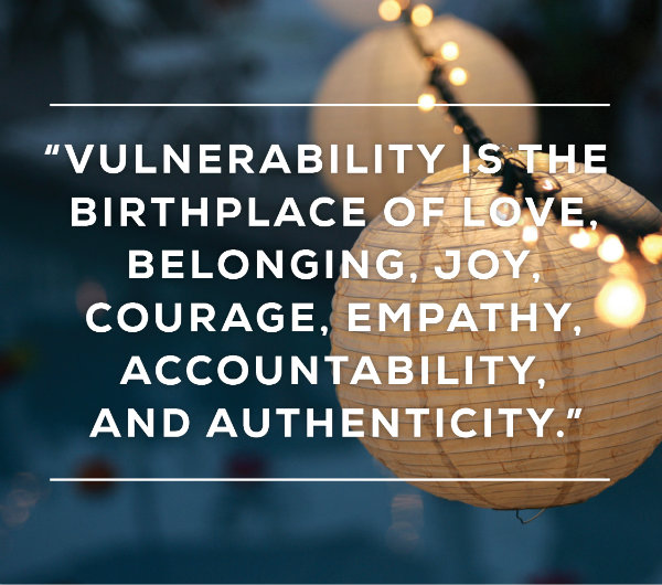 Poster by Brene Brown: Vulnerability is the birthplace of belonging, joy, courage, empathy, accountability, and authenticity